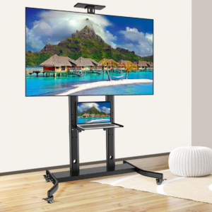 Rolling TV Cart with Adjustable Height